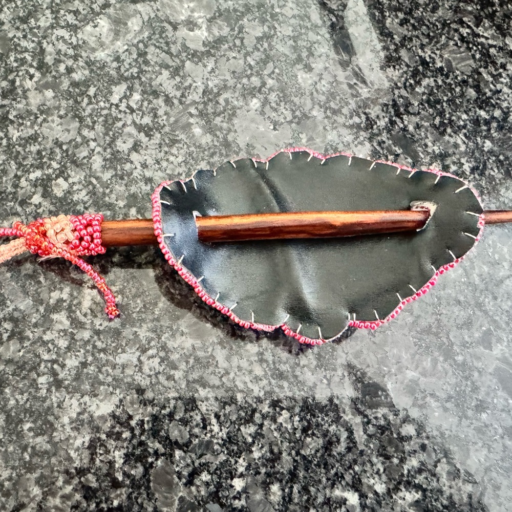 Handcrafted Black and Red Decorative Hair Accessory
